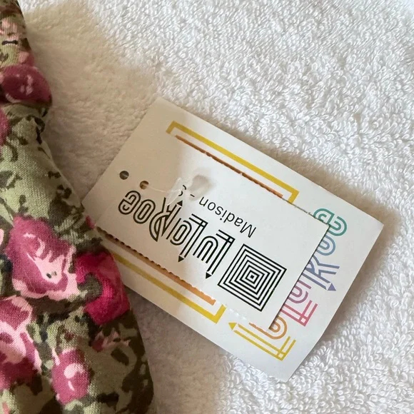 LuLaRoe Floral Midi Skirt - Pink and Green - Picture 3 of 4